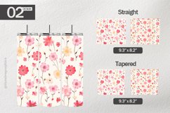 Cream flowers Tumbler Wrap| Tumbler Sublimation Wrap Product Image 1