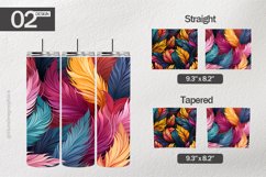 Bright Feather Tumbler Wrap| Tumbler Sublimation Wrap Product Image 1