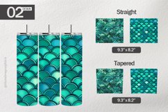 Green Fishscale Tumbler Wrap| Tumbler Sublimation Wrap Product Image 1