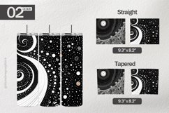 Black White Swirled Tumbler Wrap| Tumbler Sublimation Wrap Product Image 1