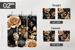 Golden Rose Tumbler Wrap| Tumbler Sublimation Wrap Product Image 1