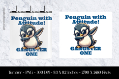 Penguin With Attitude Gangster One Tumbler Sublimation Product Image 1