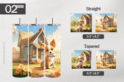 Cute Dog Cottage Tumbler Wrap| Tumbler Sublimation Wrap Product Image 1
