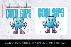 Cool Sips Tumbler Sublimation Design PNG Product Image 1