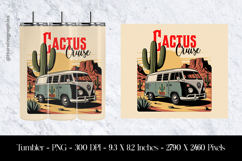 Cactus Cruise Tumbler Sublimation Design PNG Product Image 1