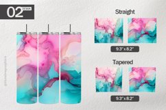 Green Pink Alcohol Ink Tumbler| Tumbler Sublimation Wrap Product Image 1