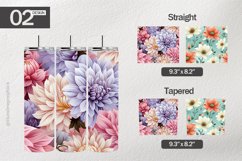 Watercolor Pastel Flowers Tumbler| Tumbler Sublimation Wrap Product Image 1