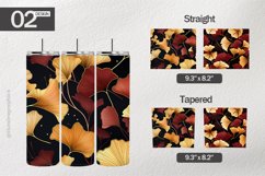 Burgundy Gold Ginko Tumbler Wrap| Tumbler Sublimation Wrap Product Image 1