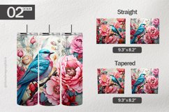 Bird Floral Tumbler Wrap| Tumbler Sublimation Wrap Product Image 1