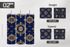 Blue Gold Tumbler Wrap| Tumbler Sublimation Wrap Product Image 1