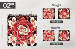 Peonies Flower Tumbler Wrap| Tumbler Sublimation Wrap Product Image 1