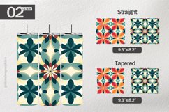 Geometric Flowers Tumbler Wrap| Tumbler Sublimation Wrap Product Image 1