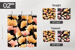 Pink Gold Ginko Tumbler Wrap| Tumbler Sublimation Wrap Product Image 1