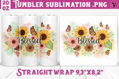 Summer Tumbler | Sunflowers and Butterflies Product Image 1