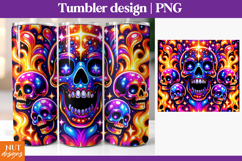 Creepy Skull Halloween tumbler 20oz Glossy cartoon skull Product Image 1