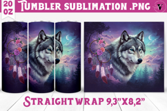 Tumbler Sublimation | Wolf design | Boho style Product Image 1