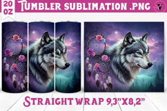 Tumbler Sublimation | Wolf design | Boho style Product Image 1
