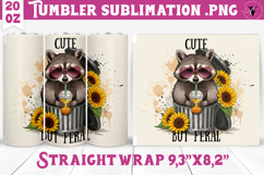 Tumbler Sublimation | Raccoon design | Funny Product Image 1