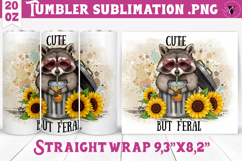 Tumbler Sublimation | Raccoon design | Funny Product Image 1