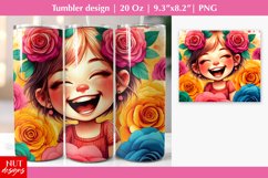 Funny tumbler Redhead Girl with roses, Coffee tumbler 20oz Product Image 1