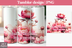 Affirmation tumbler, Women quotes, Floral Peony tumbler wrap Product Image 1