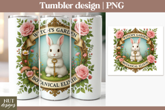 Witch&#039;s garden, Magic rabbit tumbler PNG Vintage tumbler Product Image 1