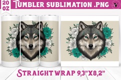 Tumbler Sublimation | Wolf design | Flowers Product Image 1