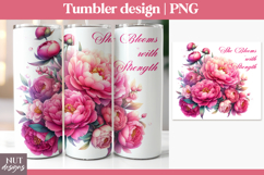 Affirmation tumbler, Women quotes, Floral Peony tumbler wrap Product Image 1
