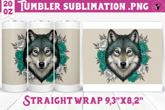 Tumbler Sublimation | Wolf design | Flowers Product Image 1