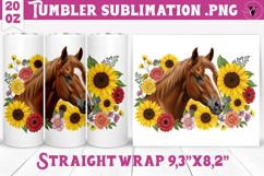Tumbler Sublimation | Horse design | Floral Product Image 1