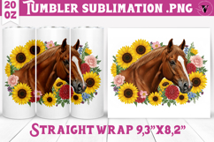 Tumbler Sublimation | Horse design | Floral Product Image 1