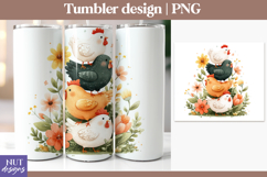 Cute chicks cartoon tumbler wrap, farm lover 20oz tumbler Product Image 1
