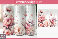 Affirmation tumbler, Women quotes, Floral Peony tumbler wrap Product Image 1