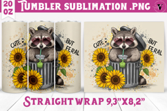 Tumbler Sublimation | Raccoon design | Funny Product Image 1