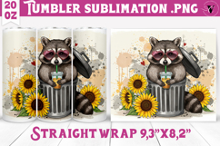 Tumbler Sublimation | Raccoon design | Funny Product Image 1