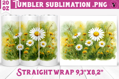 Tumbler Sublimation | Daisies design | Wildflowers Product Image 1