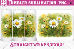 Tumbler Sublimation | Daisies design | Wildflowers Product Image 1
