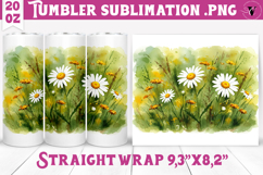 Tumbler Sublimation | Daisies design | Wildflowers Product Image 1