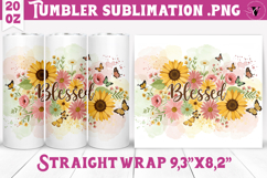 Summer Tumbler | Sunflowers and Butterflies Product Image 1