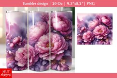 Watercolor flowers tumbler, Peonies tumbler Elegant tumbler Product Image 1