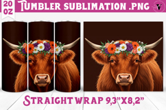 Tumbler Sublimation | Highland Cow design | Boho style Product Image 1