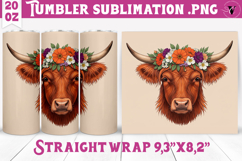 Tumbler Sublimation | Highland Cow design | Boho style Product Image 1