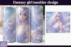 Fantasy Girl Tumbler, Dramatic Floral Woman Tumbler wrap Product Image 1