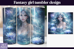 Celestial Lotus Goddess Tumbler, Mystical Woman Tumbler wrap Product Image 1