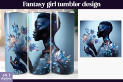 Cosmic Crystal Goddess Tumbler, Mystical Black Girl Tumbler Product Image 1