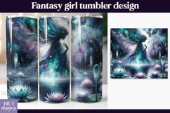 Mystic Galaxy Lotus Tumbler, Ethereal Woman Tumbler wrap Product Image 1