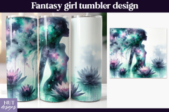 Galaxy Lotus Woman Tumbler, Silhouette Woman Tumbler wrap Product Image 1