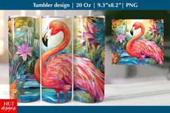 20 oz tumbler wrap, Spring tumbler, Flamingo tumbler design Product Image 1