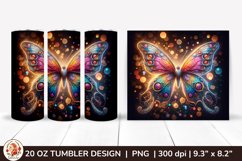 3D Butterfly Glitter Tumbler,20oz tumbler wrap,Spring Tumble Product Image 1