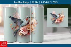 Hummingbird tumbler wrap, Spring tumbler 20oz sublimation Product Image 1